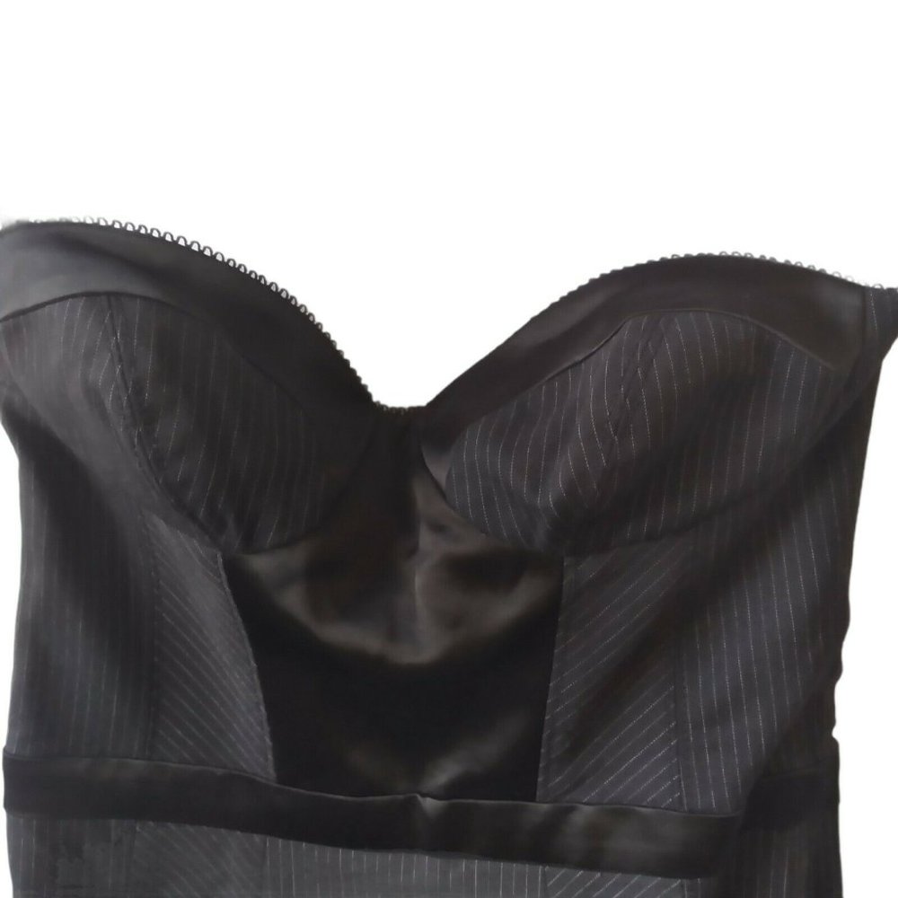 NWT bebe Black Bustier Corset Top Flare Dress Sz M - Picture 11 of 12